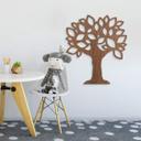 Arte en madera de caoba - árbol con hojas