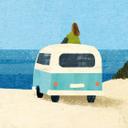 Fotomural Van Life - Vacaciones junto al mar - Ríos
