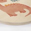Cuadro de madera Dino Be Happy - Brachiosaurus - Tunaboylu - Redondo