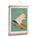 Póster Treechild - Bonito conejito en monopatín