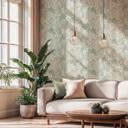 Ikke-vævet tapet palmeblade grøn creme grå metallic tapet tapet natur