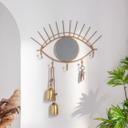 Wandspiegel Goldenes Auge mit Haken - Metall, Goldoptik - 60x42x5 cm