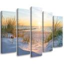 5 stykke lærredstryk Sea Beach Dunes Sun