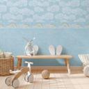 Papel pintado Nube azul claro blanco - papel pintado con motivo de cielo en cuarto de niños