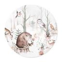 Póster Kvilis - Amigos animales en el bosque - Redondo