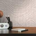 Abstrakt 3D-tapet med bølger hvid sølv - non-woven metallic effekt - mønstret tapet