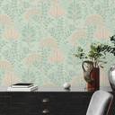 non-woven tapet med retro look blade grå grøn - blomstret tapet blomster
