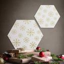 Hexagon - Alu-Dibond guld og snefnug