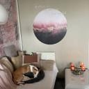 Sticker mural rond Fredriksson - Ciel rose