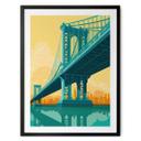 Póster vista de la ciudad a través del puente de Manhattan - Heemskerk