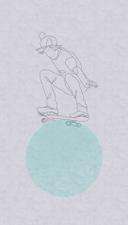 Skateboard tapet børneværelse grå turkis - cool fototapet dreng