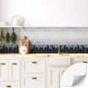 Salpicadero de cocina autoadhesivo Fredriksson - Hexágonos: Azul y blanco