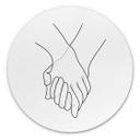 Tableau sur alu-Dibond rond 1X Studio - Line Art Hand in Hand