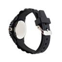Sportliche Kinder Armbanduhr - Lernuhr analog aus Silikon - Fußball schwarz