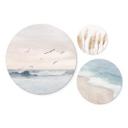 Vægcirkel Sisi & Seb - Sommerdrøm ved havet-sæt (3 dele) – print på aluminium (Alu-Dibond)