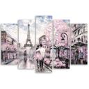 5 stykke lærred Print Frankrig Paris Tower Pastel
