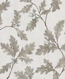 Non-woven tapet med bladmotiv med kastanjegråt blomstermotiv