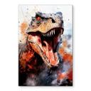 Vægmaleri T-Rex: Det vilde ansigt fra forhistorisk tid - Jaszke – print på aluminium (Alu-Dibond)