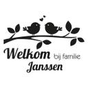 Muursticker + Naam Welkom bij familie
