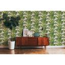 Papel pintado tejido-no tejido Livingwalls Papel pintado Metropolitan Stories palmera Antonio Barcelona crema, verde