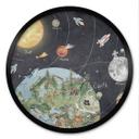 Poster zonnestelsel met planeten en aarde - Ms Tiff - Rond