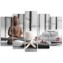 5 stykke lærredsprint, Buddha Zen Spa Brown