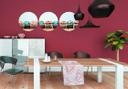 Tableau en verre - Party Cupcakes 02 - rond (3 parties)