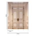 Dobbeltdør barok beige - klassisk dørtapet med ornament - Ikke-vævet tapet 3D