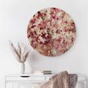 Tableau sur alu-Dibond rond Fleurs Vintages