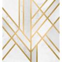 Fototapet Frederiksson - Art Deco: Gylden Geometri - 240x260 cm