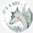 Sticker mural Kvilis - Dinosaure - It's a boy - Rond