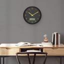 Analoge Wanduhr mit Digitalanzeige Schwarz-Gold Ø 25 cm
