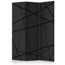 Screen room divider - Mørkt edderkoppespind, 3-delt