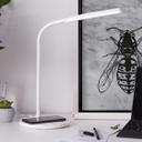 Tischleuchte Joy, weiß, 34 x 17 cm, Nachttischlampe, dimmbar mit Ladefunktion (Qi)