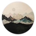 Cuadro de madera Paisaje montañoso tranquilo al atardecer - SpaceFrog Designs - Redondo