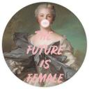 Fototapet med ordsproget The future is female - Grace Digital Art - Round - vliesetapet/selvklæbende