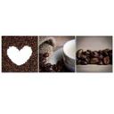 3 stykke lærredsprint, kaffebønnehjerte