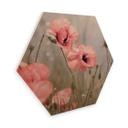 Hexagone - Placage bois de bouleau Delgado - Fleur de coquelicot romantique