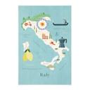 Póster de tela mapa de Italia - Rivers