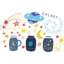 Muursticker set Galaxy in a Bottle