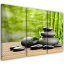 3 stykke lærredstryk Stones Bamboo Zen Spa