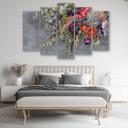 Lærred print 5 styk, buket blomster