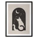 Póster de animales Dos gatos a la luz de la luna - Tunaboylu