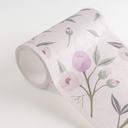 Tapetkant pink violet med fugl - blomsterranke & naturmotiv