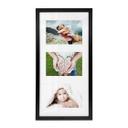 Cadre photo collage pour 3 photos - MDF noir - 23x46 cm