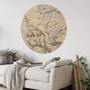 Sticker mural van Gogh - Amandiers en fleur crème - Rond