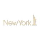 Arte en madera de álamo - letras de Nueva York con la Estatua de la Libertad