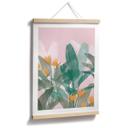 Póster de ilustración botánica en verde y rosa - Goed Blauw