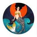 Póster Sirena a la luz de la luna roja - Hülya - Redondo