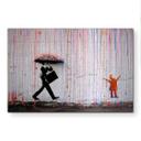 Geborsteld Alu-Dibond met goud-, zilver- & kopereffect - Coloured Rain - Banksy
